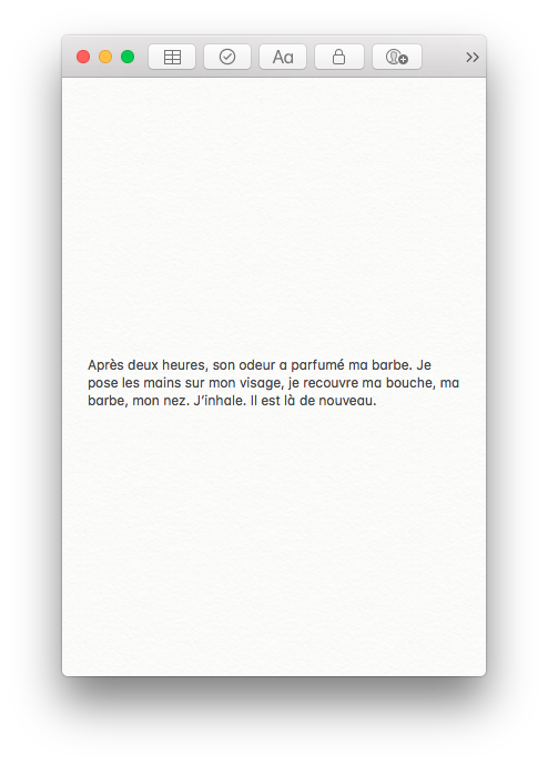 Fragments, Un col de chemise bleue, Gilles Sage