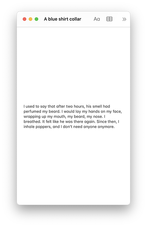 Fragments, A Blue Shirt Collar, Gilles Sage